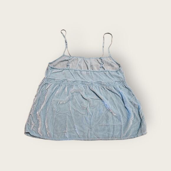 Vintage Y2k Victoria's Secret baby blue velour empire waist babydoll camisole - Picture 2 of 5